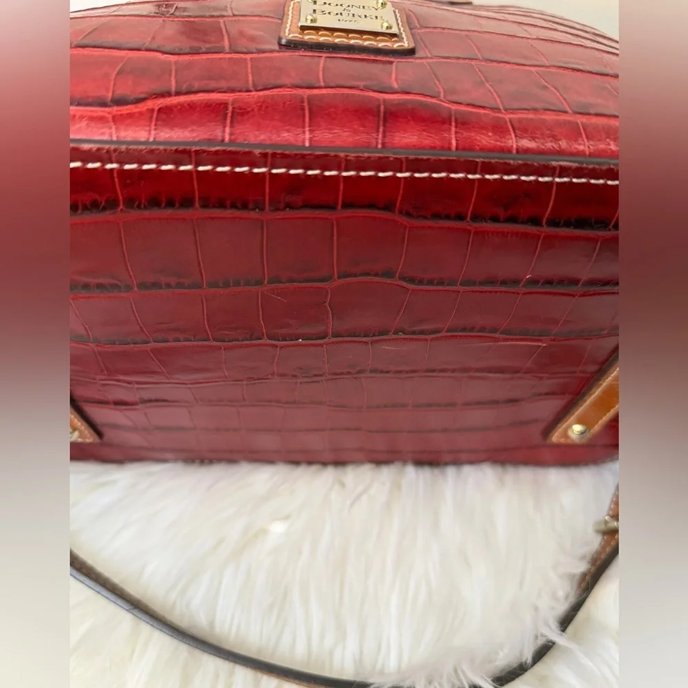 Dooney & Bourke Red Crocodile-Embossed Satchel